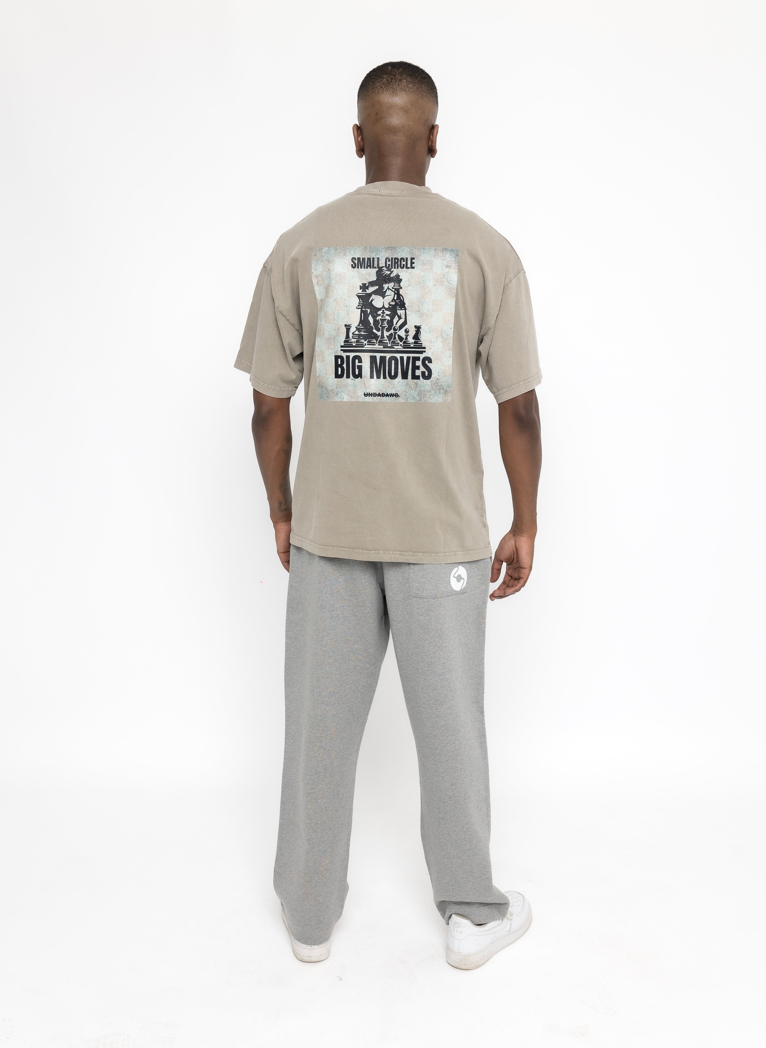 PRE ORDER - Premium Khaki T-Shirt (Oversized ft chess design) Customisation available