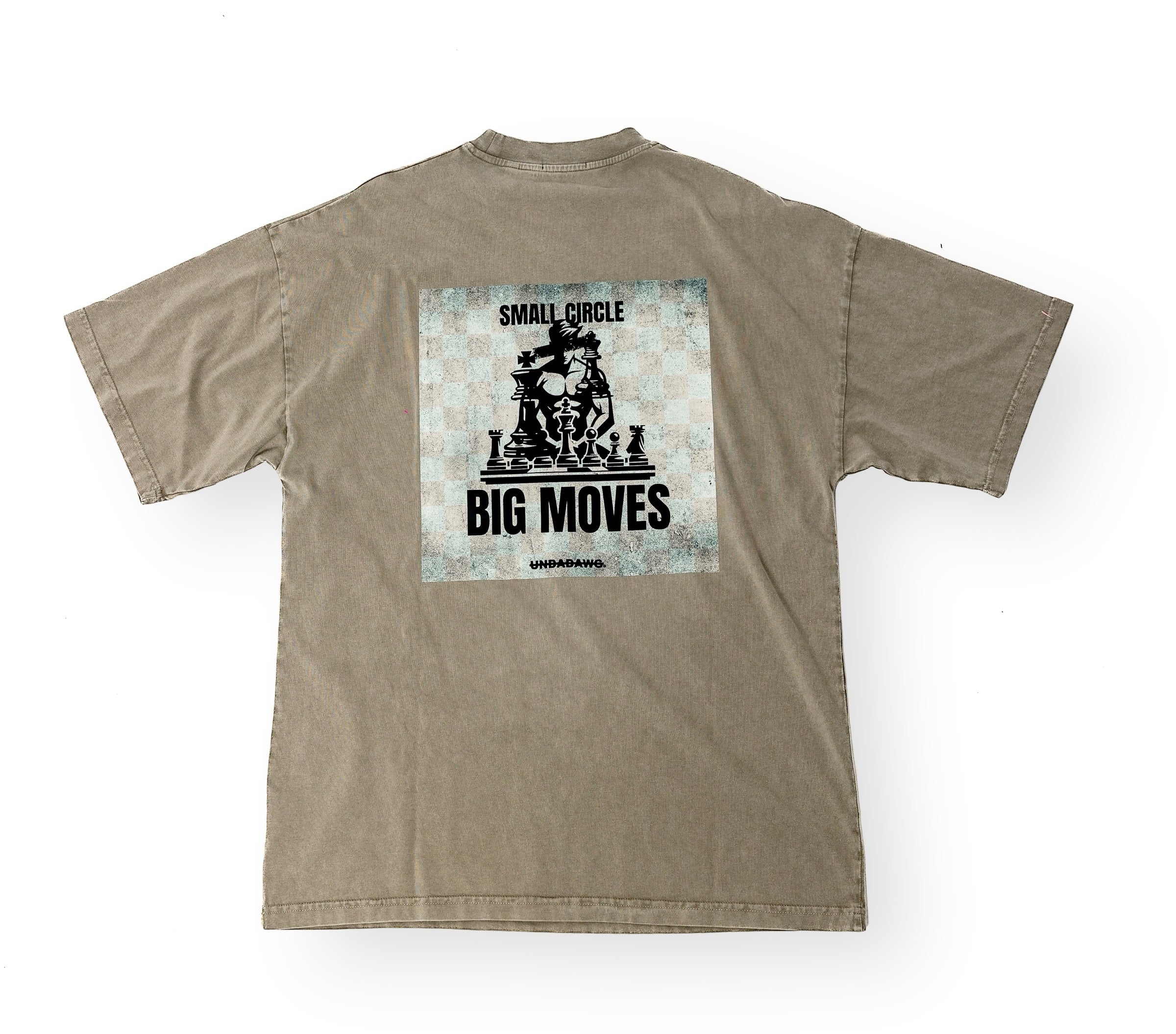 PRE ORDER - Premium Khaki T-Shirt (Oversized ft chess design) Customisation available
